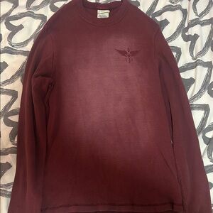 Burgundy Crewneck Sweater with Chest Logo